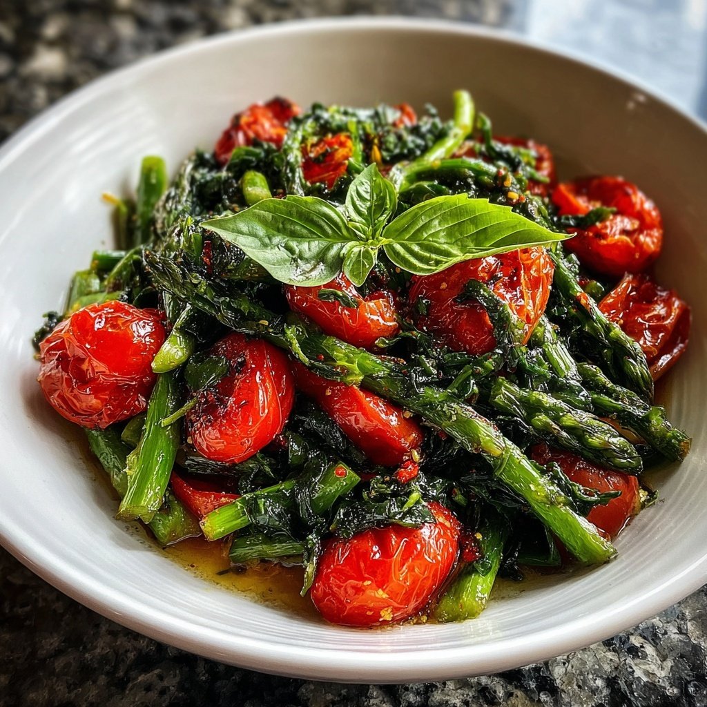 Grüner Spargel Mit Tomaten