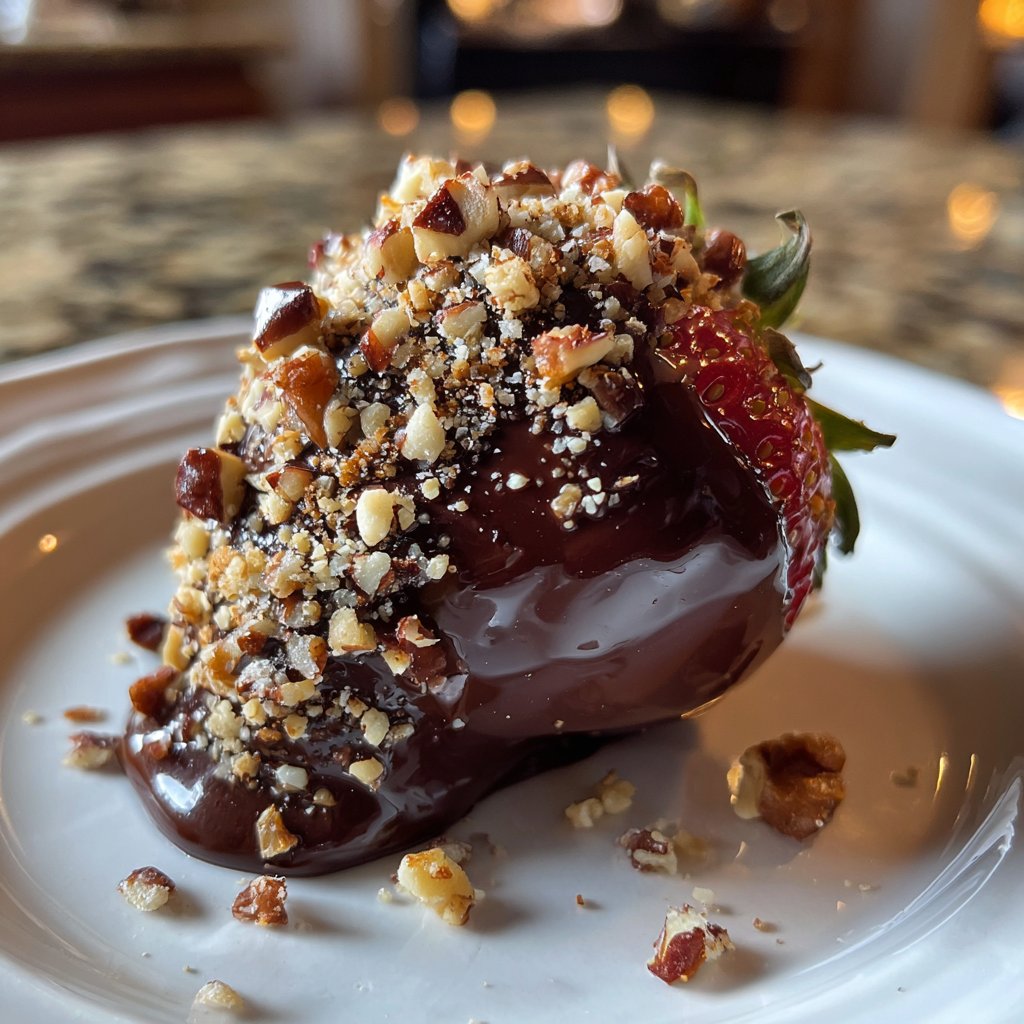 Schokoladenerdbeeren mit Nüssen
