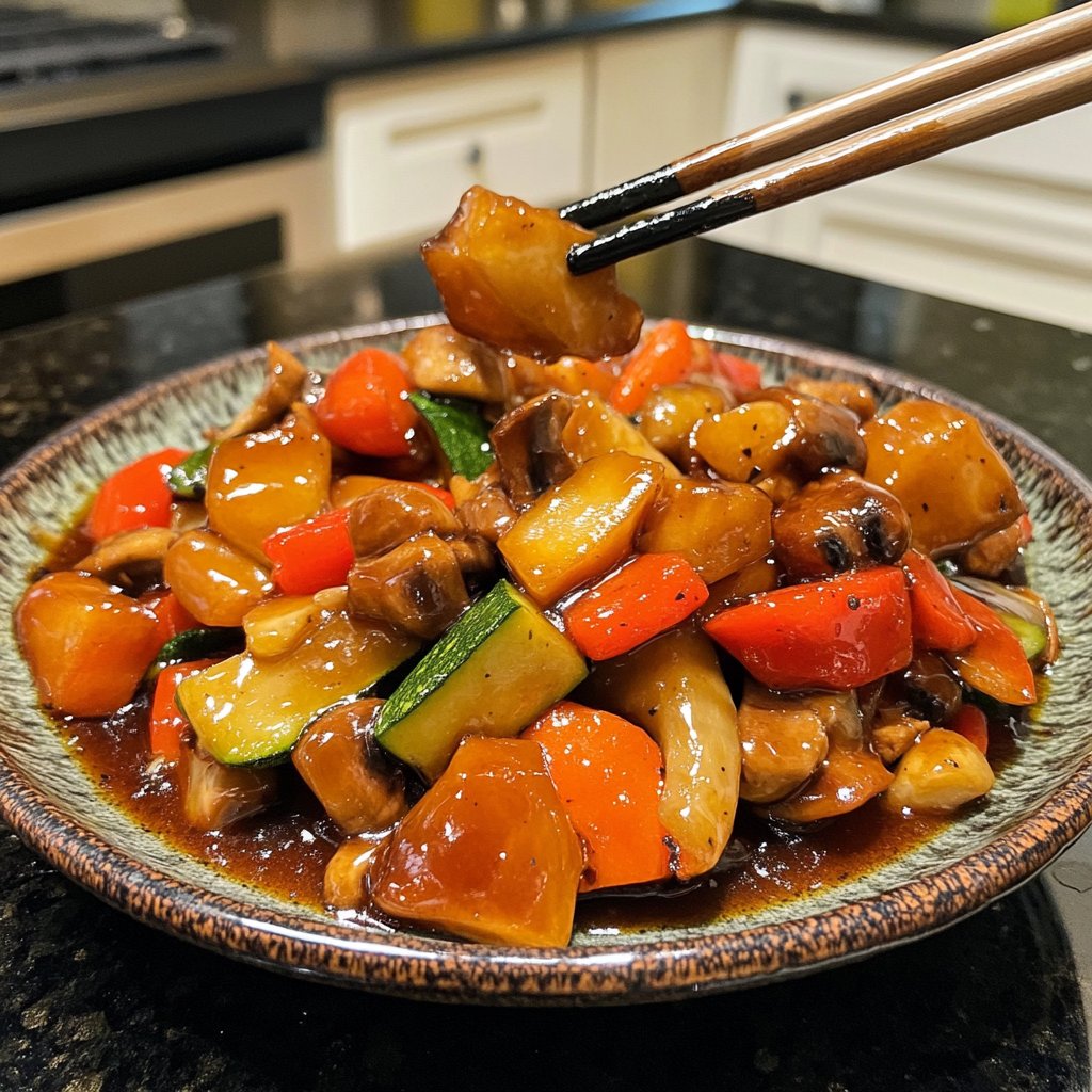 Gemüsepfanne mit Sojasauce