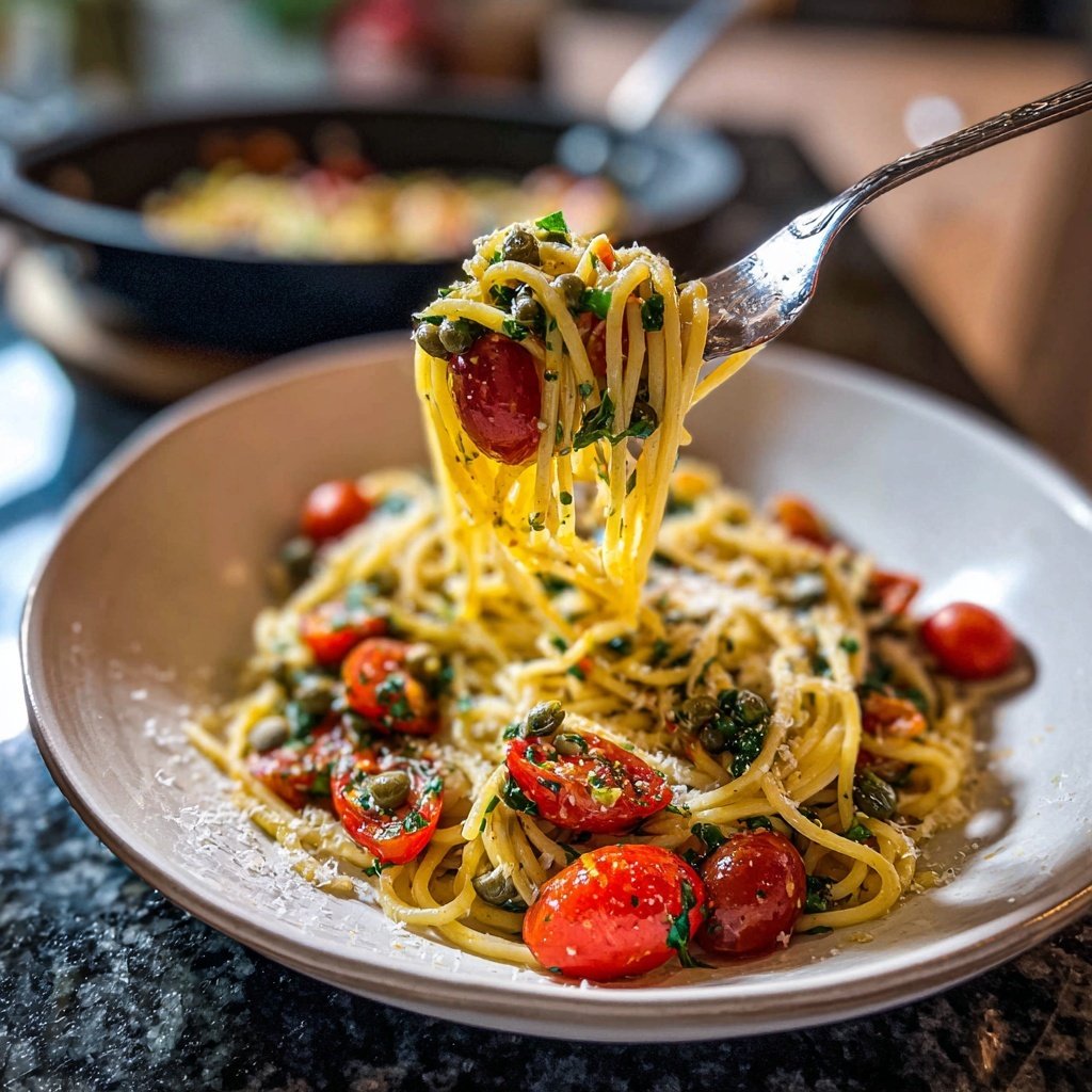 Mediterraner Nudelsalat Mit Kapern