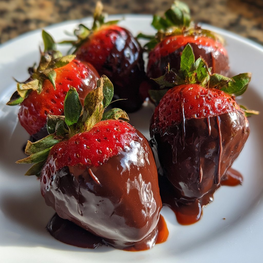 Erdbeeren mit Schokolade überzogen